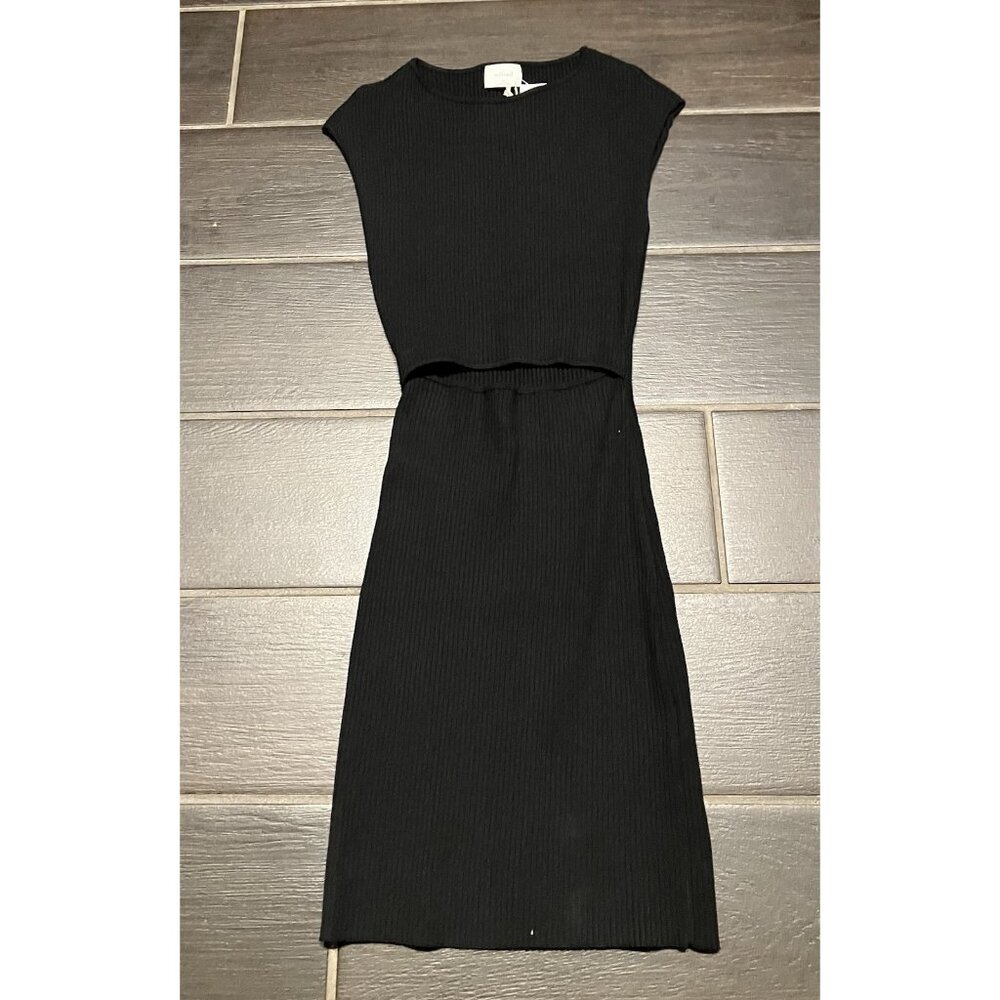 NWT Wilfed Cut Out Knit Mini Dress Size XS Black